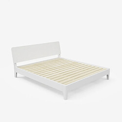 Avis Llb Lit double design moderne en bois 160x190cm avec sommier et lattes Linz, Couleur: Blanc