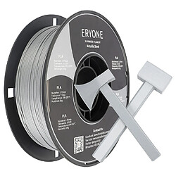 None ERYONE Filament PLA métallique pour imprimante 3D 1 kg (2,2 lbs) / Bobine - Acier inoxydable