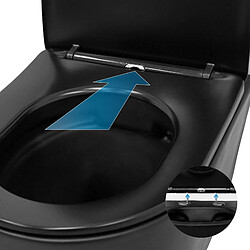 ML-Design ECD Germany WC Suspendu sans Rebord en Céramique Noir Mat, Revêtement Nano, Toilette Murale Suspendue Long 52 cm, avec Siège Amovible en Plastique Softclose, Chasse d'Eau Profonde Effet Lotus pas cher