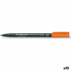 Marqueur permanent Staedtler Lumocolor 317 M Orange (10 Unités)