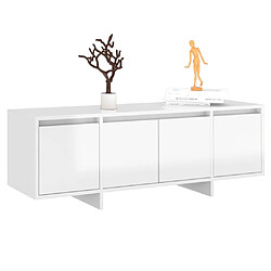 Acheter Maison Chic Meuble TV scandinave - Banc TV pour salon Blanc brillant 120x30x40,5 cm Aggloméré -MN34121