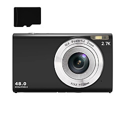 INF Appareil photo numérique 48MP 2,7K FHD zoom numérique 16X, webcam, mise au point automatique Black