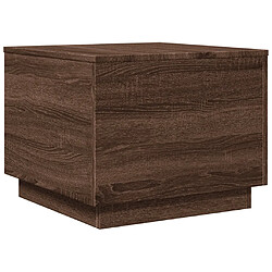 Avis ComfortXL Table Basse Avec Lumières LED Chêne Marron 50x50x40 Cm