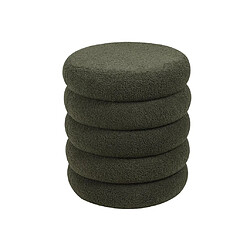 Vente-Unique Pouf en tissu bouclette vert sapin ECAMBI