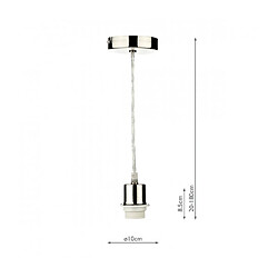 Luminaire Center Suspension design Simple Chrome satiné 1 ampoule 8,5cm