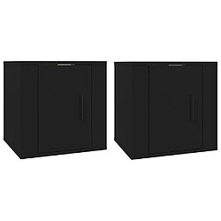 vidaXL Meubles TV muraux 2 pcs Noir 40x34,5x40 cm