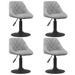 Maison Chic Lot de 4 Chaises pivotantes à manger,Chaises à manger,Chaises de cuisine salon gris clair velours -MN25316