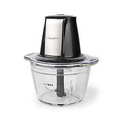 Acheter NEDIS Mini Hachoir Noir Chromé 1L Bol verre 500W 2 Lames en Inox avec Couvercle de sécurité Noire lame en acier inoxydable.