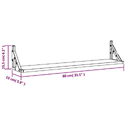 vidaXL Étagères murales 2pcs Sonoma gris 80x15x15,5 cm Bois ingénierie pas cher