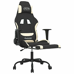 Acheter Maison Chic Chaise de jeu, Chaise gaming de massage avec repose-pied, Fauteuil gamer,Chaise de Bureau Noir et crème Tissu -GKD88386