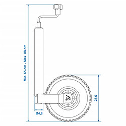 ProPlus Roue jockey avec pneu d'air 48 mm 26 x 8,5 cm pas cher