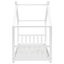 Maison Chic Lit d'Enfant Chambre - Cadre de lit pour enfant Blanc Bois de pin massif 90 x 200 cm -MN44295 pas cher