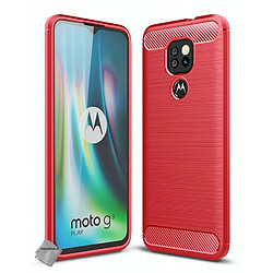 Htdmobiles Coque silicone gel carbone pour Motorola Moto E7 Plus + film ecran - ROUGE