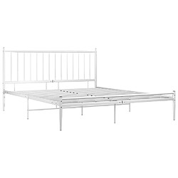 Avis Maison Chic Lit adulte - Lit simple Cadre de lit,Structure du lit Contemporain Blanc Métal 140x200 cm -MN66467