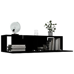 Avis Maison Chic Meuble TV scandinave - Banc TV pour salon Noir 120x30x30 cm Aggloméré -MN69104