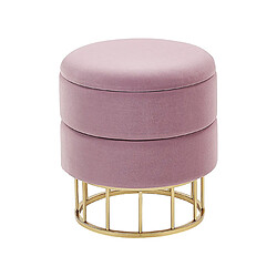 Beliani Pouf ELGIN Rose Velours 37 cm 37 cm 