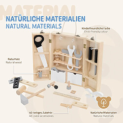 Joyz Boîte à Outils pour Enfants avec 8 Outils, Mallette en Bois, Jouet Montessori 1 An +, Jouets Pédagogiques/Educatif, Caisse à Outils Multifonctions, Jeux de Construction, Cadeau Garçons et Filles pas cher