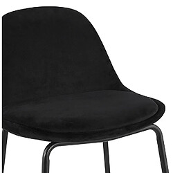 Acheter Alterego Tabouret de bar 'FENTON' en velours noir et pied en métal noir