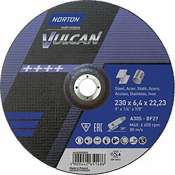 Norton Meule Vulcan acier/Inox coudé 230x64