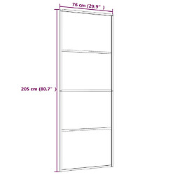 Acheter vidaXL Porte coulissante Aluminium et verre ESG 76x205 cm Noir