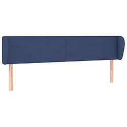 Maison Chic Tête de lit scandinave avec oreilles,meuble de chambre Bleu 183x23x78/88 cm Tissu -MN23091