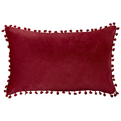 Acheter Beliani Lot de 2 coussins MOCHI Velours 30 x 50 cm Texte Broderie Rouge