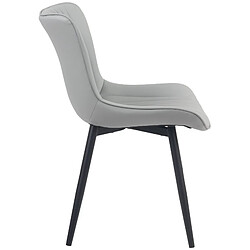 Avis Decoshop26 Set de 2 chaises de salle à manger design moderne en PVC gris et métal noir 10_0001672