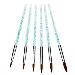 6 Pcs Brosse de Nail Art Ongle Crystal Forme en Queue de Sirène Pinceaux à Ongles Stylos Dotting Tools Doubles Pour Nail Art pas cher