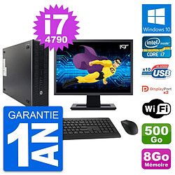 PC HP 600 G1 SFF Ecran 19" Intel i7-4790 RAM 8Go Disque 500Go Windows 10 Wifi - Occasion