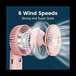 Ventilateur Portatif, Mini Ventilateur Portable 3600mAh, 6 Vitesses Réglables, Petit Ventilateur Personnel, Mini Ventilateur De Bureau Pliable Blanc pas cher