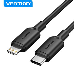 Câble Vention USB-C vers Lightning - Connecteur nickelé - Puissance 27W - Courant 3A - Couleur Noir