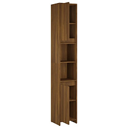 Maison Chic Armoire de bain,Meuble de rangement de salle de bain,Meuble haut Chêne marron 30x30x183,5 cm Bois d'ingénierie -GKD746952 pas cher