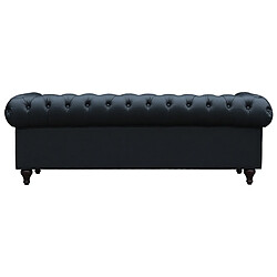 Avis Habitat Et Jardin Canapé fixe Chesterfield Aliza - 208 x 82 x 70 cm - 3 places - Noir