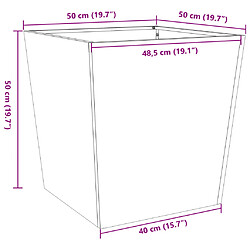 vidaXL Jardinières 2 pcs blanc 50x50x50 cm acier pas cher