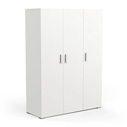 Dansmamaison Armoire penderie + lingère 3 portes penderie Blanc - ZILY