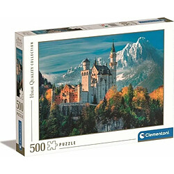 Clementoni - Château Neuschwanstein - Puzzle de 500 Pièces - Jeu de Patience et de Réflexion - Format Paysage - Image Net - 49 x 36 Cm - À Partir de 14 Ans