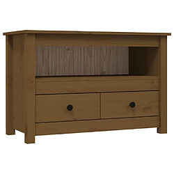 Maison Chic Meuble TV scandinave - Banc TV pour salon Marron miel 79x35x52 cm Bois de pin massif -MN73749