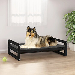 vidaXL Lit pour chien Noir 95,5x65,5x28 cm Bois de pin solide