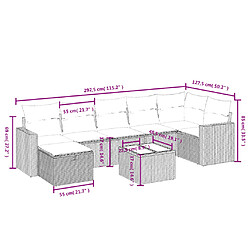 Avis Maison Chic Ensemble Tables et chaises d'extérieur 8 pcs avec coussins,Salon de jardin noir résine tressée -GKD622955