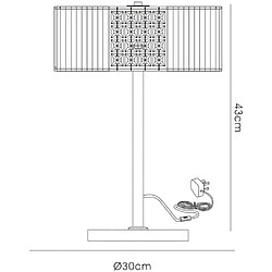 Avis Luminaire Center Lampe de Table Evelyn rond avec Abat jour noir 2 Ampoules chrome poli/cristal