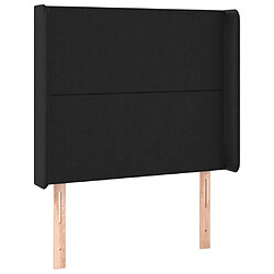 Avis Maison Chic Tête de lit scandinave à LED,meuble de chambre Noir 83x16x118/128 cm Similicuir -MN94864