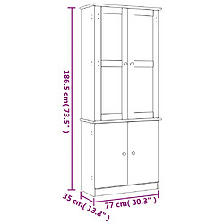 vidaXL Vitrine en verre ALTA blanc 77x35x186,5 cm bois de pin massif pas cher