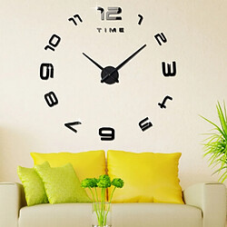 Acheter Wewoo Horloges DIY noir Chambre Bureau À Domicile Décoration Moderne Sans Cadre Grand Nombre BRICOLAGE 3D Miroir Mur Autocollant Tranquille Horloge, Taille: 100 * 100 cm