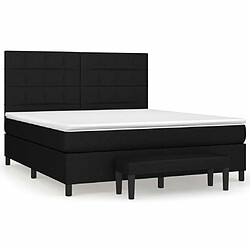 Maison Chic Lit Adulte - Lit simple Lit à sommier tapissier avec matelas moelleux - Meuble de Chambre - Noir 180x200 cm Tissu -MN92703