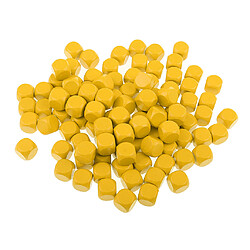 100 pièces en bois blanc dés d6 six faces dés pour d u0026 d rpg jeux jaune