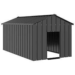 vidaXL Niche pour chien avec toit noir 114x202x101 cm acier galvanisé