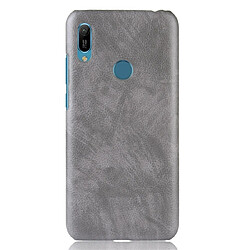 Wewoo Coque Antichoc Litchi Texture PC + Housse de protection en PU pour Huawei Y6 2019 Gris