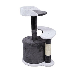 Acheter Helloshop26 Arbre à chat 65 cm sisal plateforme niche et balle de jeux griffoir gris et blanc 16_0000003