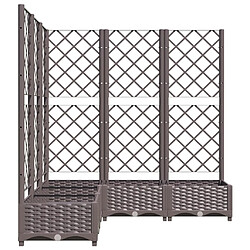 Acheter vidaXL Jardinière avec treillis Marron 120x120x121,5 cm PP