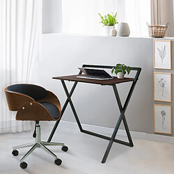 Avis Teamson Home 34" Bureau D'Étude De Bureau À Domicile Pliant En Bois Moderne Brun/Noir VNF-00094